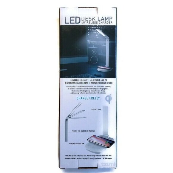 Tzumi LED Adjustable Desk Lamp and Wireless Charger Android & iPhone Compatible - Picture 2 of 2